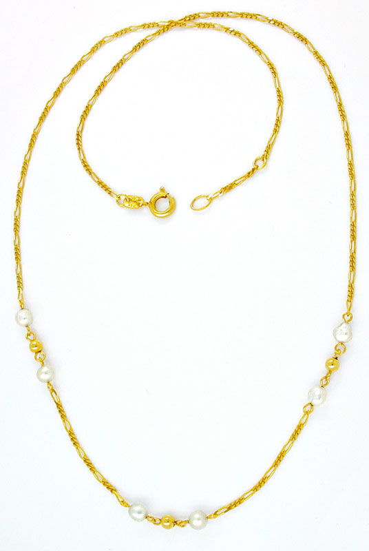 Foto 2 - Schmuck Gelbgold Halskette, schöne Perlen! Neu Okkasion, S0731