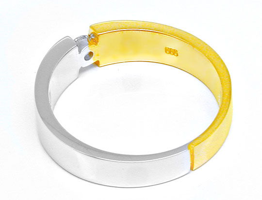 Foto 3 - Neu! Brillant-Solitär Spann Ring Bicolor, S8701