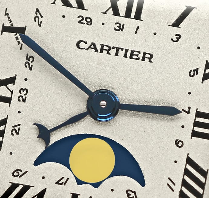 Foto 3 - Santos de Cartier Mondphase Datum Damenuhr in Stahlgold, U2593